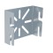 Suport 80x95mm electro galvanizat prindere pe canal cablu din sarma pentru doza de distributie (sau priza, intrerupator etc.) sustinere maxim 5 kg