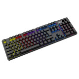 Tastatura gaming, 104 taste, 12 moduri iluminare, 445 x 155 x 38.5 mm, cablu USB, Negru, General