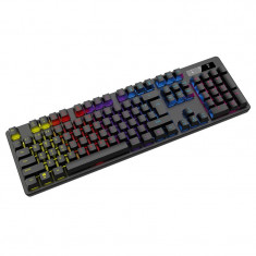 Tastatura gaming, 104 taste, 12 moduri iluminare, 445 x 155 x 38.5 mm, cablu USB, Negru