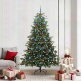 VidaXL Brad de Crăciun artificial Verde 210 cm PVC și metal și plastic 3395566