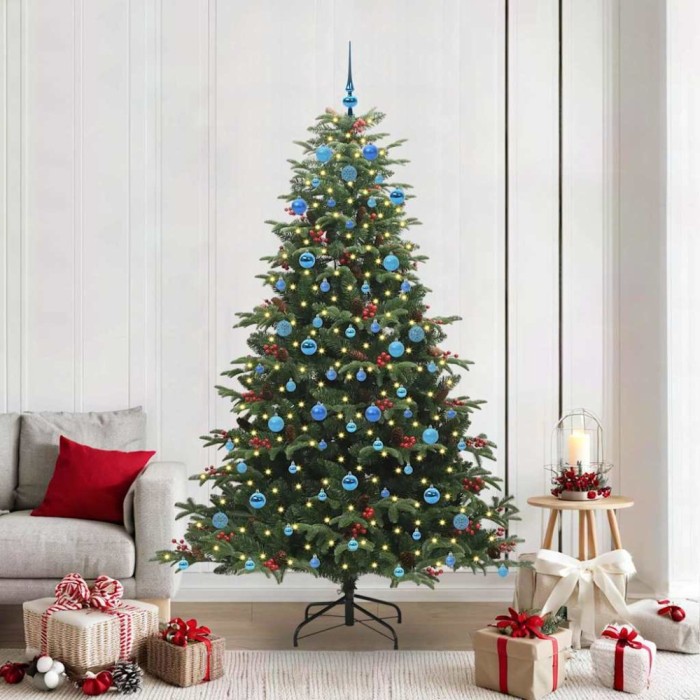 vidaXL Brad de Crăciun artificial Verde 210 cm PVC și metal și plastic 3395566