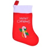 Ciorap Craciun Imprimat Acadea Merry Christmas Rosu Alb 45cm Oem