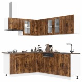Set dulap de bucătărie din 11 piese &bdquo;Porto&rdquo; stejar afumat Lemn