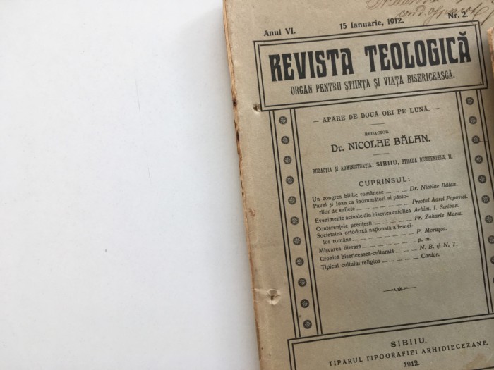 REV. TEOLOGICA -SIBIU1912-nr2 TEXTE DE I.SCRIBAN,AUREL POPOVICI,NICOLAE BALAN..