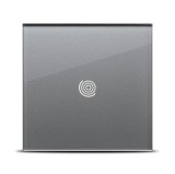 Panou sticlă securizată Pulsar Touch NS 1T gri 86x86mm pentru &icirc;ntrerupător tactil modern, finisaj elegant rezistent la zg&acirc;rieturi, montaj &icirc;ncastrat