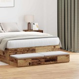 vidaXL Sertare pentru pat cu sertar Lemn vechi 120 x 36.5 x 16.5 cm