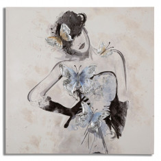 Tablou, Mauro Ferretti, Woman - B, 80 x 2.8 x 80 cm, lemn de pin/panza, multicolor