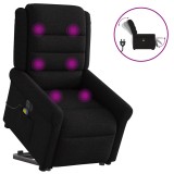 VidaXL Fotoliu electric de masaj rabatabil cu ridicare, negru, textil
