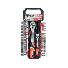 Set tubulare cu accesorii clichet 1/4&#039;&#039;, 1/2 &#039;&#039;, 51 piese, Cr-V