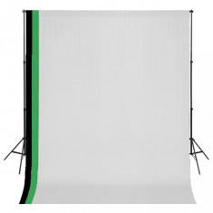 Set studio foto cu 3 fundaluri de bumbac, cadru reglabil, 3x3 m GartenMobel Dekor foto