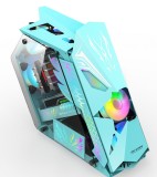 Carcasa pro gaming hercule blue mid tower argb dimensiuni 640x235x540 4x 120mm+ hub+ telecomanda atx