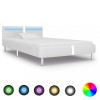 VidaXL Cadru de pat cu LED, alb, 90 x 200 cm, piele artificială 280851