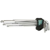 Chei Hexagonale Cu Bila, Tija Lunga, Cr-V Set 9 (1.5 - 10 Mm) - Hb651102