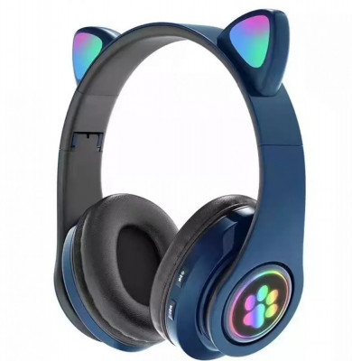 Casti audio wireless pentru copii, Cat Paw Ear, albastru OMC foto