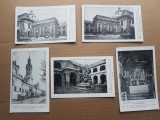 C464-I-CP-Manastirea Capucinilor din Praga set 5 buc. interbelice.