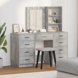 VidaXL Masă de Machiaj 3 pcs Gri 40 x 41 x 135 cm Lemn compozit