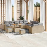 Cumpara ieftin Set de canapele pentru grădină 13 pcs bej și gri deschis