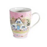 Cumpara ieftin Cana portelan multicolor in cutie cadou Flowers Shop &Oslash; 8 cm x 10,5 H, 300 ml