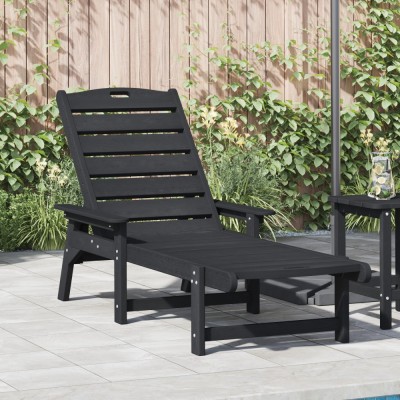 Gossi sezlong negru 53x162x98.5 cm hdpe foto