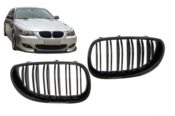Grile Centrale BMW 5 Series E60 E61 (2003-2010) Negru Lucios M Design Performance AutoTuning