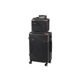 Set 2 Valize Rigide Leziter TraveLux Urban VII (Mana 28x36x16cm, Medie 68x45x45cm) ABS, Negru, Roti 360&deg;, Cod