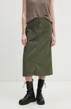 Levi&#039;s fusta jeans culoarea verde, midi, drept, A8696