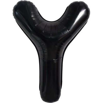Balon folie metalizata litera y, flippy, 40 cm, umflati cu heliu sau aer, ambalaj individual, pai inclus, negru foto