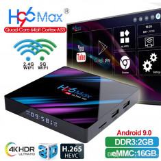 TV BOX H96 Max 4K,Quad,2gb,16gb,Wi-Fi 5G,Bluetooth,Android 9.0 ,Configurat RO foto