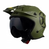 Casca semi-integrala Ufo Plast Sheratan Jet, vizor fumuriu, culoare army, marime... Cod Produs: MX_NEW HE150M