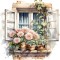 Sticker decorativ, Flori Crizanteme, Alb, 62 cm, 1363STK-4