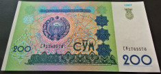 BANCNOTA EXOTICA 200 SUM / SOM - UZBEKISTAN, anul 1997 *cod 588 = UNC foto