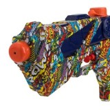 Pistol de apă din plastic, 23 cm, model graffiti multicolor, CMCLASS