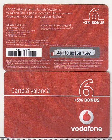 bnk card Romania - Vodafone - reincarcare 6+3% - Col:RO-VOD-REF-0003C