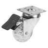 Roata Mobila Siliconata cu Frana 50mm x 20mm, Transparenta, Birou