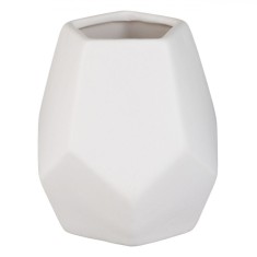 Suport Pixuri Ceramic, Poligonal Alb, 11x11x12.5 cm foto