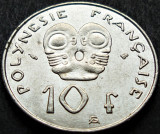 Cumpara ieftin Moneda exotica 10 FRANCI - POLYNESIE / POLINEZIA FRANCEZA, anul 2000 *cod 1022, Australia si Oceania