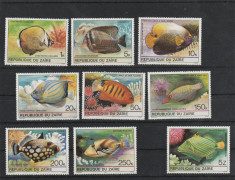 Zair 1980-Fauna,Pesti tropicali,serie de 9 valori (complecta),MNH,Mi.664-672 foto