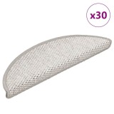vidaXL Covorașe scară autoadezive aspect sisal 30 buc Platina