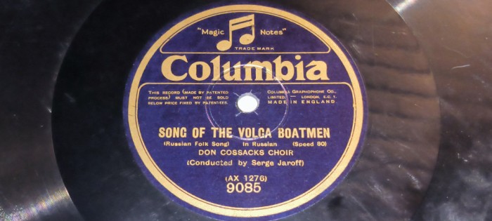 PLACA GRAMOFON / PATEFON. COLUMBIA SONG OF THE VOLGA BOATMEN