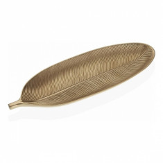 Platou decorativ / decoratiune pentru centrul mesei Leaf, Versa, 40.5 x 14 x 3 cm, MDF