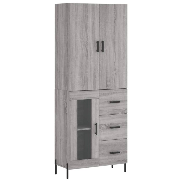 Dulap inalt, gri sonoma, 69,5x34x180 cm, lemn compozit