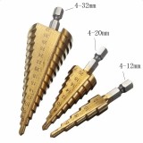 Set 3 burghie tip Freza Elicoidala (in trepte) pentru metal 4-10mm|4-20mm|4-32mm, MyStyle