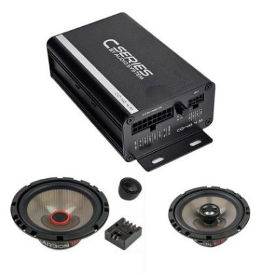 Pachet difuzoare component 4X40W fata + spate, cu amplificator CO-40.4, inele difuzoare si cablaje plug&amp;amp;play pe masina CarStore Technology foto