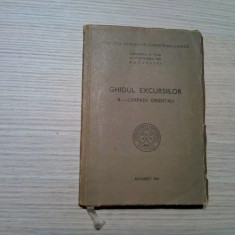 Ghidul Excursiilor - CARPATII ORIENTALI -1961,100 p. cu ilustratii + 7 planse