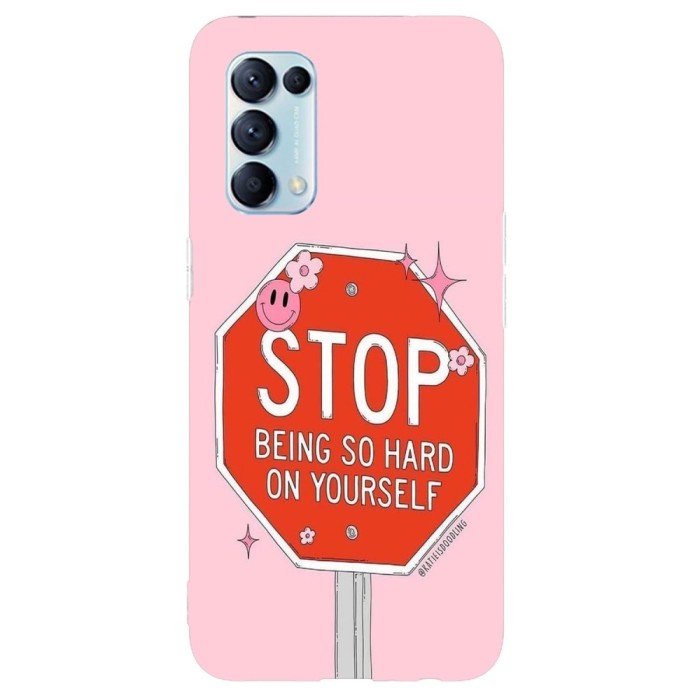 Husa compatibila cu Oppo A5 (2020) model Stop being so hard on yourself, Silicon, TPU, Viceversa