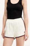 adidas Originals pantaloni scurți 3-Stripes culoarea bej, cu imprimeu, high waist, KA7739