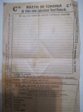 1936, Buletin comanda Laboratorul VOREL, Piatra Neamt, verso regulament premiu