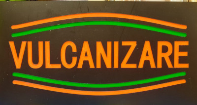 Reclama LED - VULCANIZARE - de exterior / interior, 44 x 24 cm foto