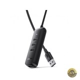 Hub USB UGREEN CM416 4 x USB-A 3.0 0.25m Negru