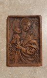 # Icoana ceramica handmade * Fecioara Maria cu Pruncul 18x12 cm